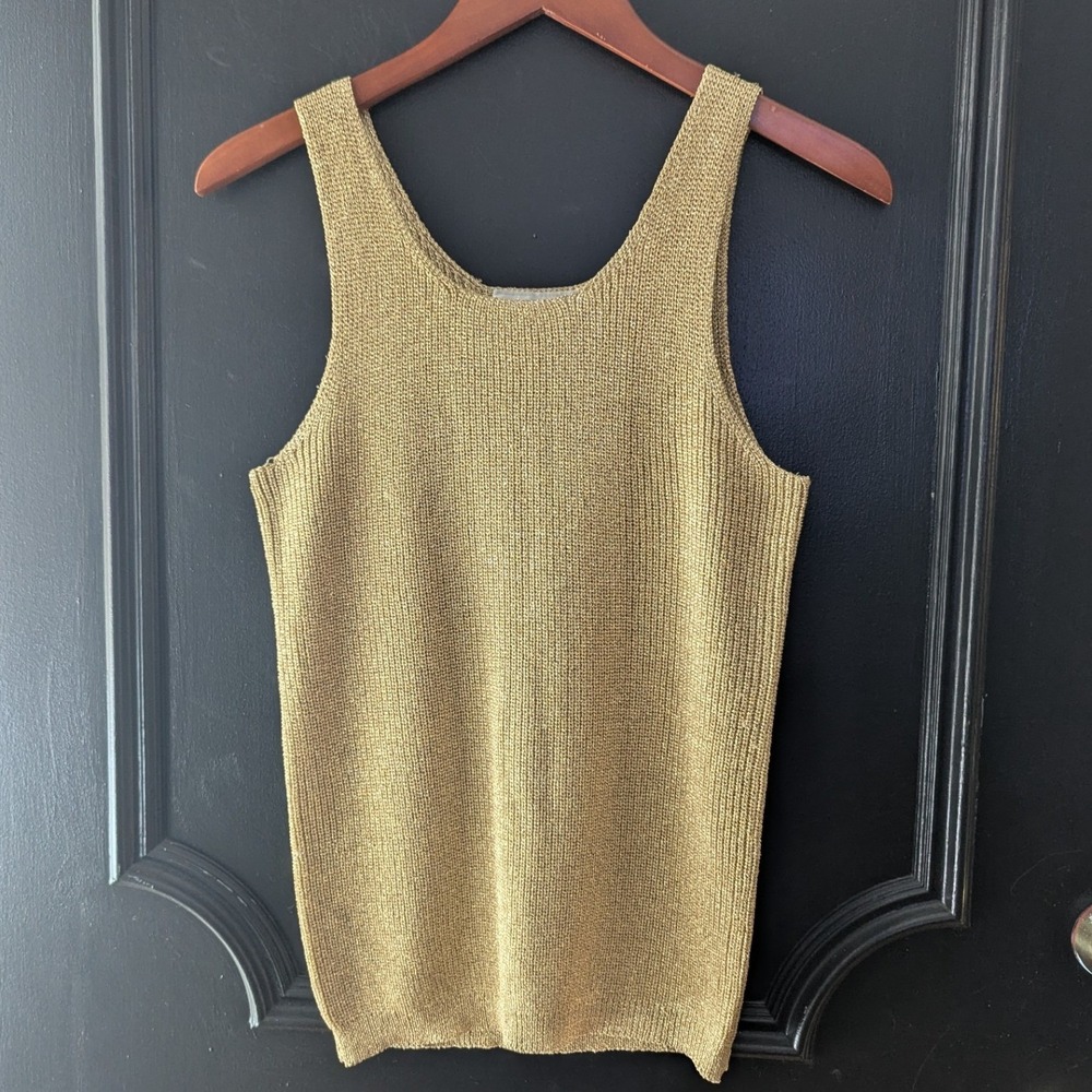 Women’s Metallic Gold Knit Tank Top